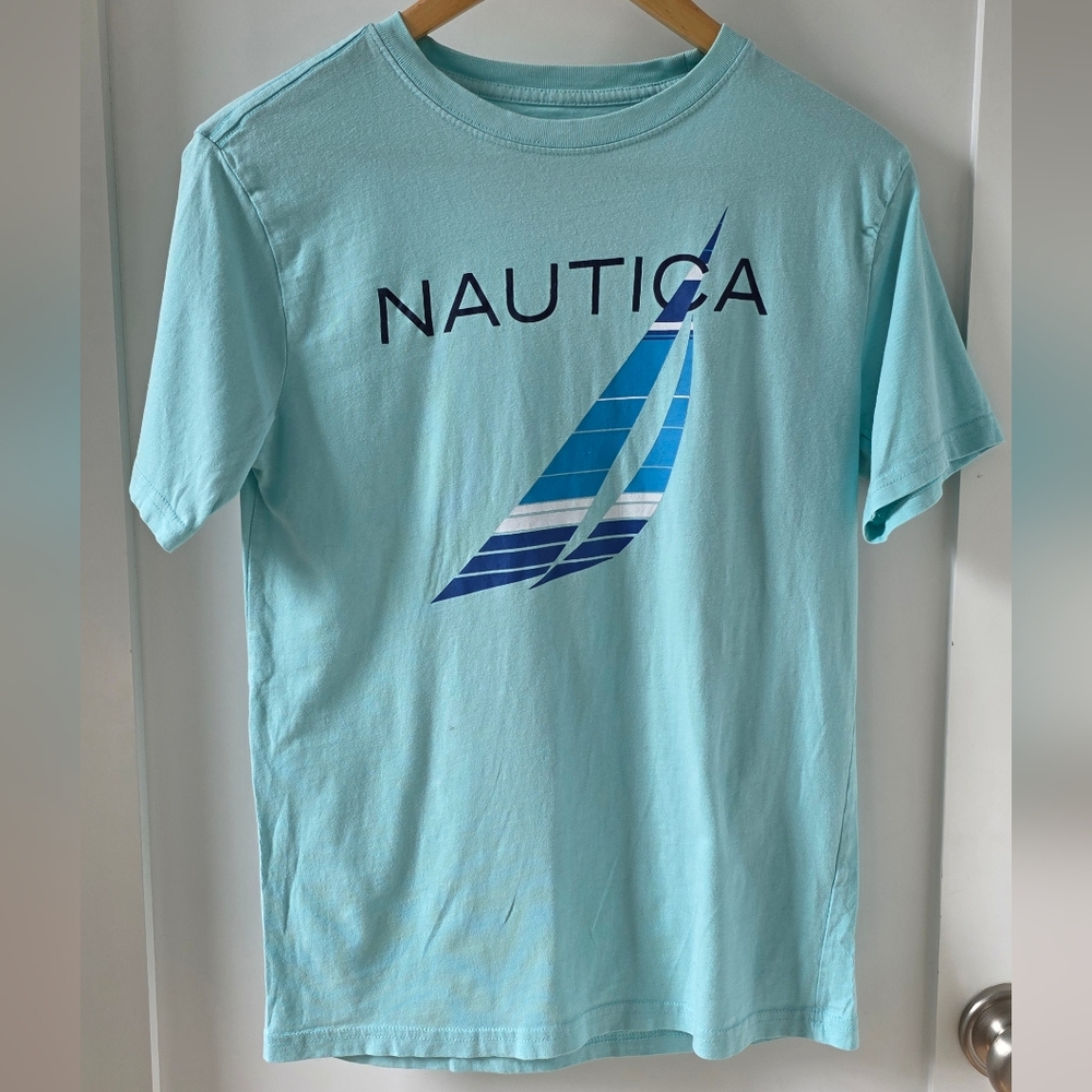 Nautica Light Blue Graphic T-Shirt